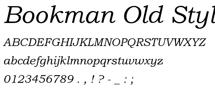 Bookman Old Style Italic font