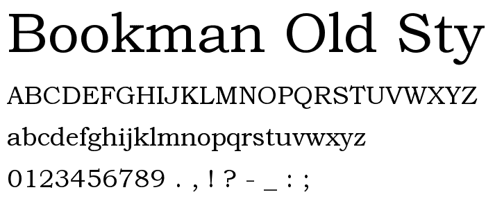 Bookman Old Style font