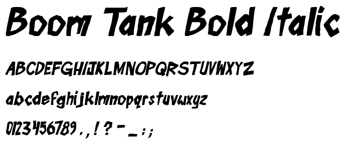 Boom Tank Bold Italic font