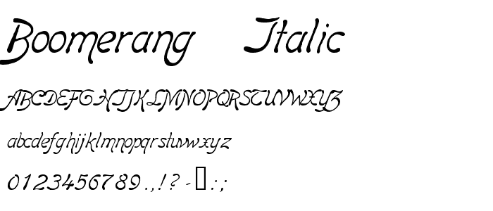 Boomerang     Italic font