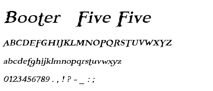 Booter - Five Five font