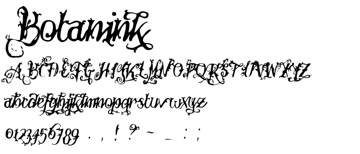 Botanink font