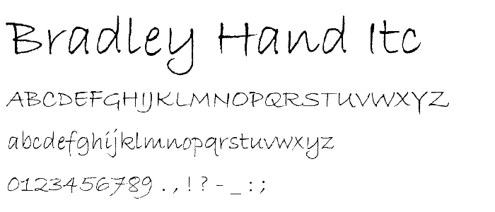 Bradley Hand ITC font