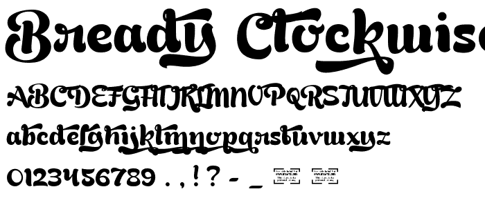 Bready Clockwise Demo font