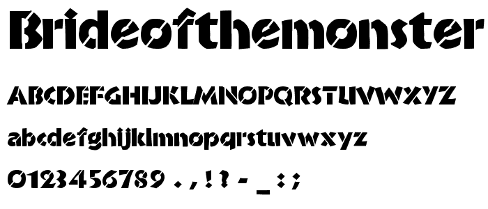 BrideOfTheMonster  Stencil font