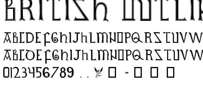 British Outline Majuscules font