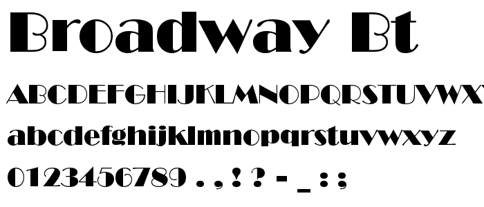 Broadway BT font