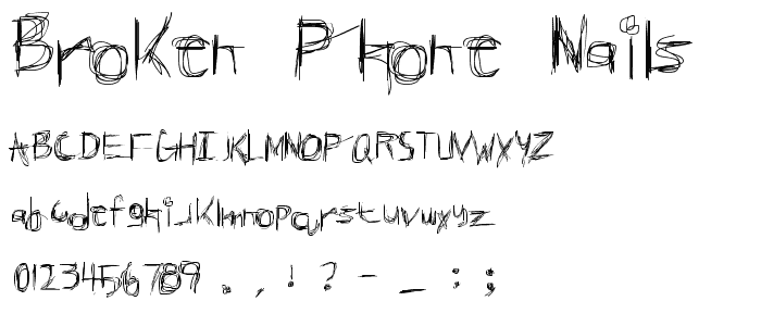 Broken Phone Nails font