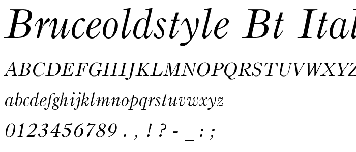 BruceOldStyle BT Italic font