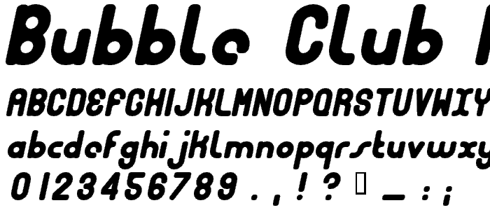 Bubble Club Italic font