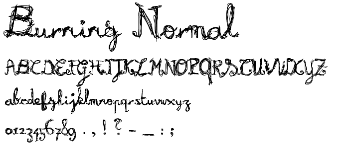 Burning Normal font