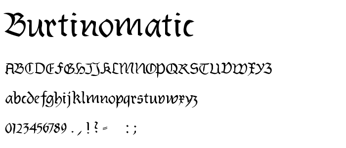 Burtinomatic font