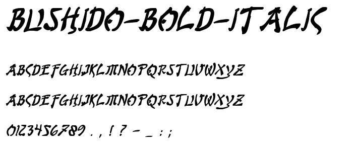 Bushido Bold Italic font