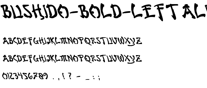 Bushido Bold Leftalic font