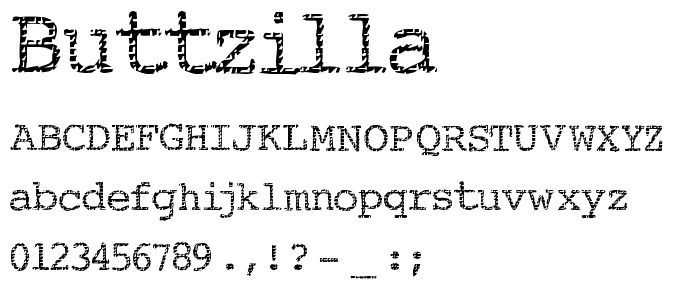 Buttzilla font