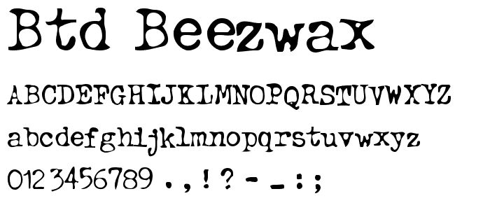 btd BeezWax font