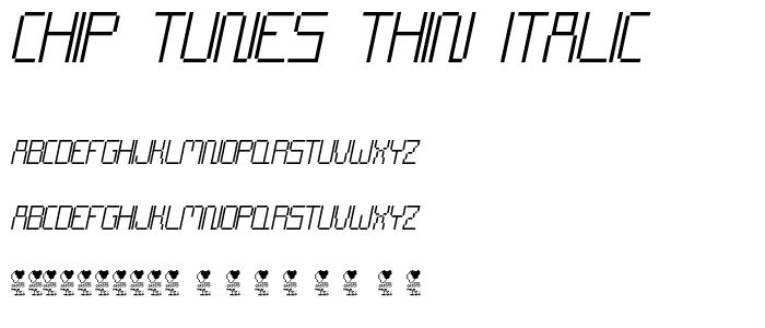 CHIP TUNES Thin Italic font