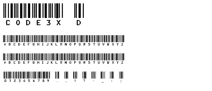 CODE3X D font