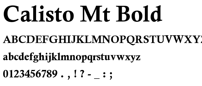 Calisto MT Bold font