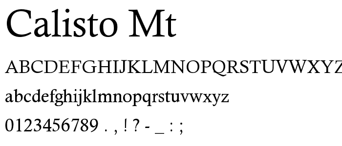 Calisto MT font