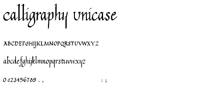 Calligraphy Unicase font