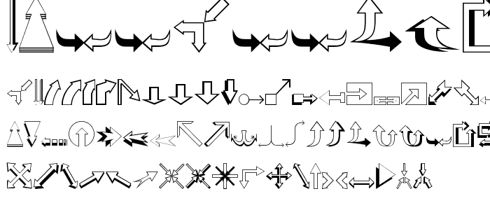 Carr Arrows (outline) font