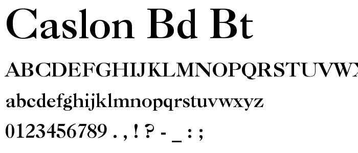 Caslon Bd BT font