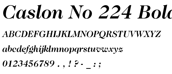 Caslon No.224 Bold Italic BT font