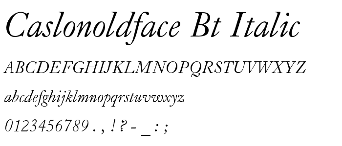 CaslonOldFace BT Italic font