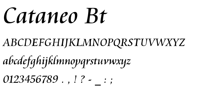 Cataneo BT font