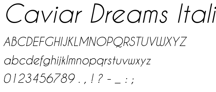 Caviar Dreams Italic font