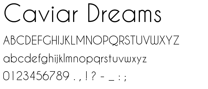 Caviar Dreams font