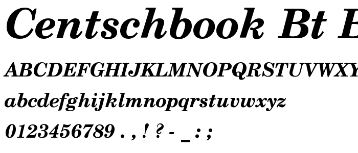 CentSchbook BT Bold Italic font