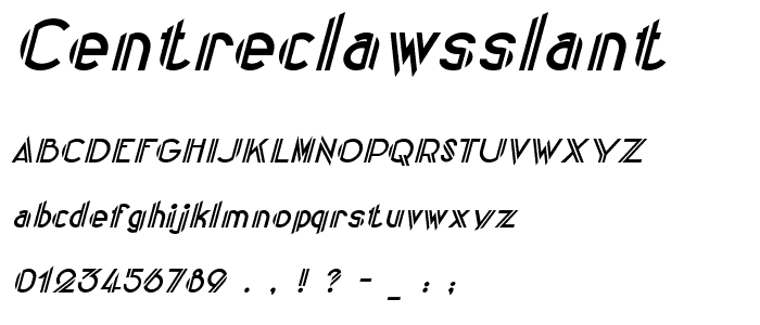 CentreClawsSlant font