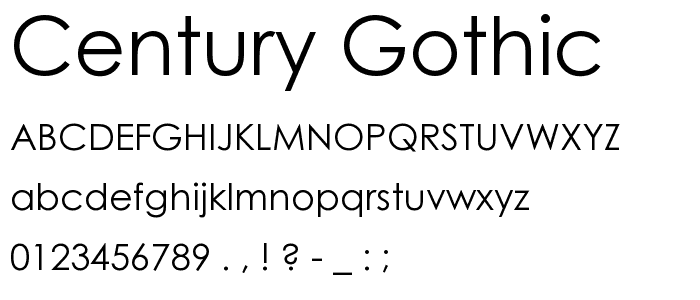 Century Gothic font