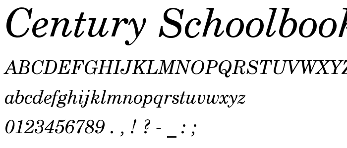 Century Schoolbook Italic BT font