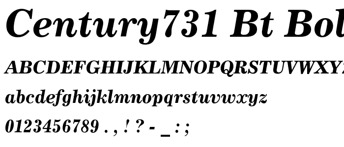 Century731 BT Bold Italic font