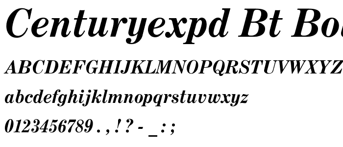 CenturyExpd BT Bold Italic font