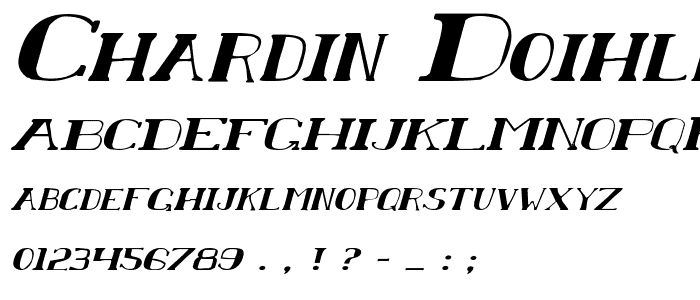 Chardin Doihle Expanded Italic font