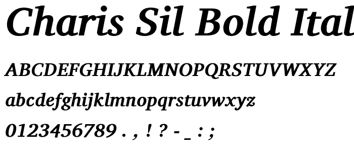 Charis SIL Bold Italic font