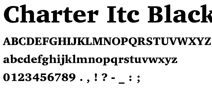 Charter ITC Black BT font