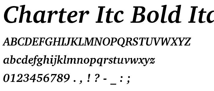 Charter ITC Bold Italic BT font