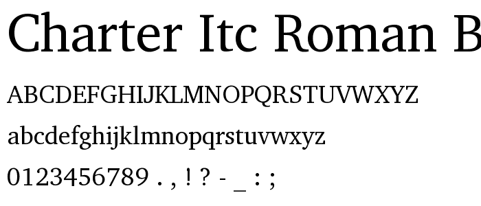 Charter ITC Roman BT font