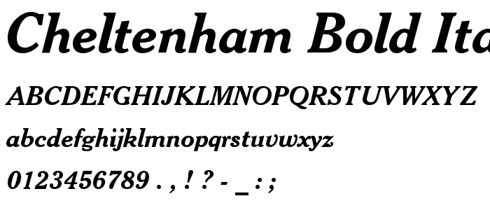 Cheltenham Bold Italic BT font