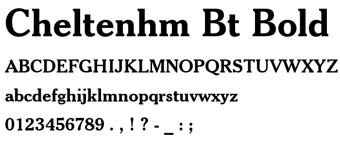 Cheltenhm BT Bold font