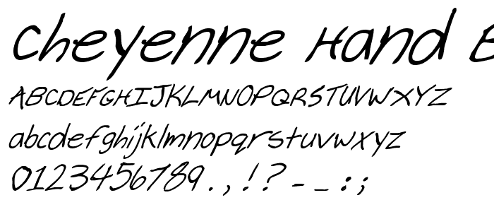 Cheyenne Hand Bold Italic font