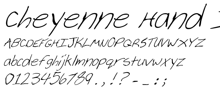 Cheyenne Hand Italic font