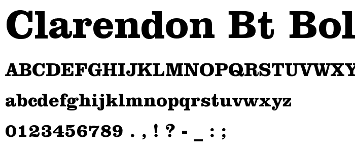 Clarendon BT Bold font