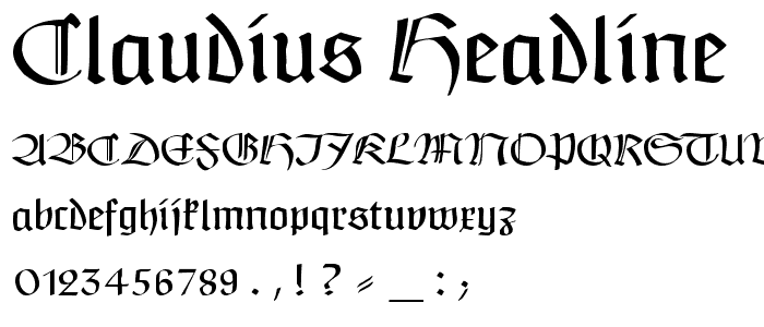 Claudius Headline font