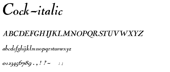 Cock-Italic font